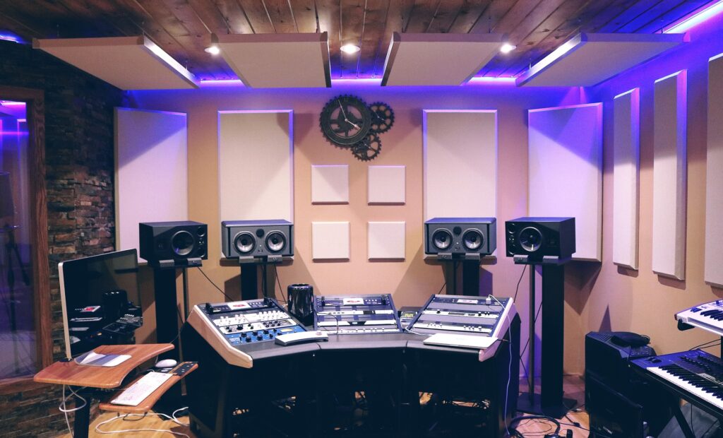 Professional music recording studio