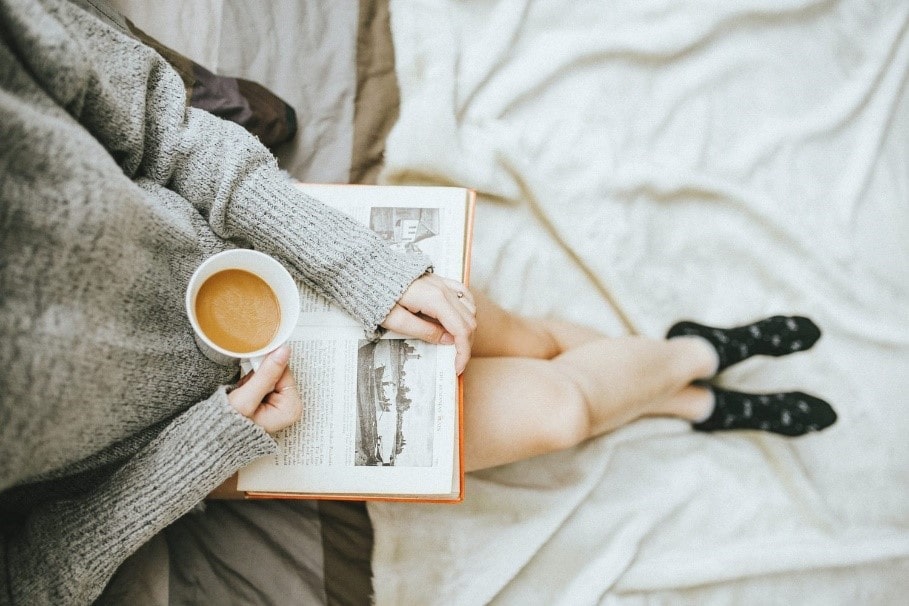 reading a book