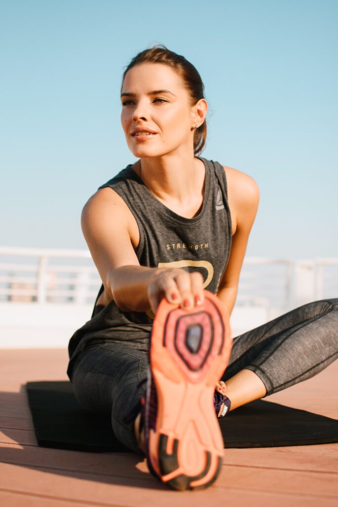 woman stretching