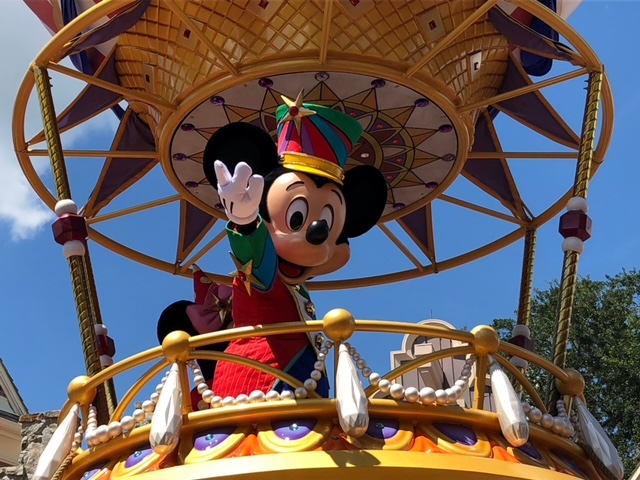 Mickey on a Disney parade float