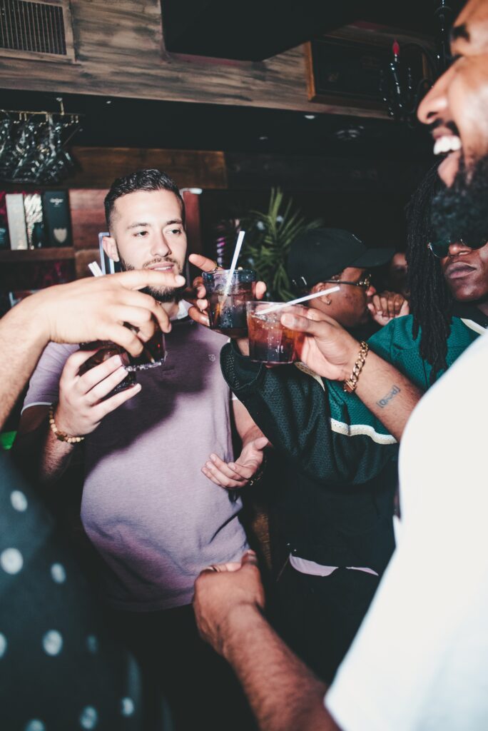 college students socializing