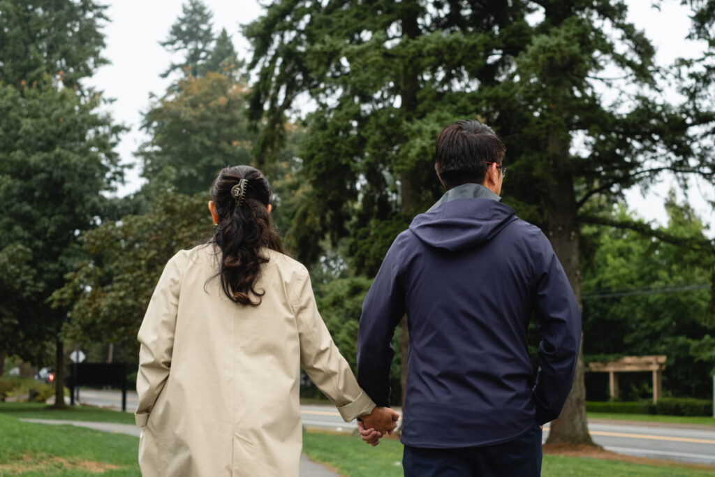 Man and woman taking a walk.