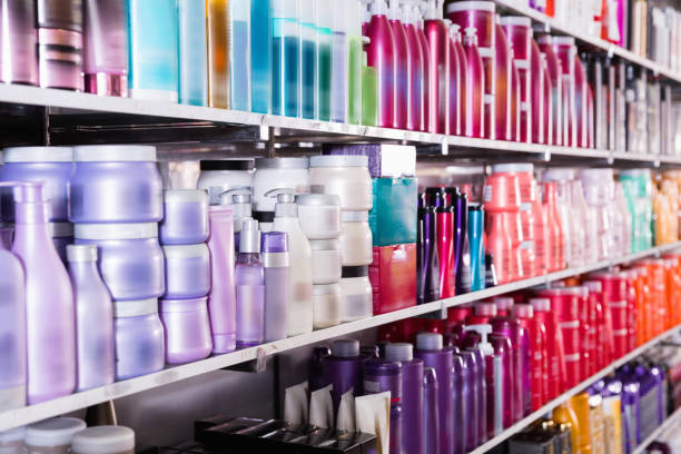 Many natural hair care products on shelves
