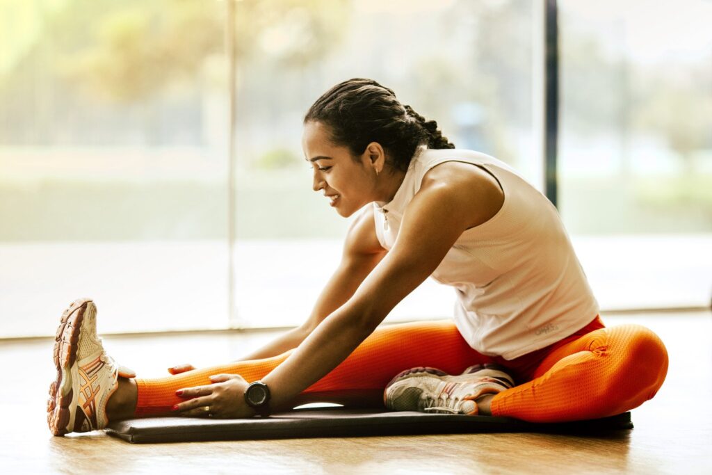 Women stretching