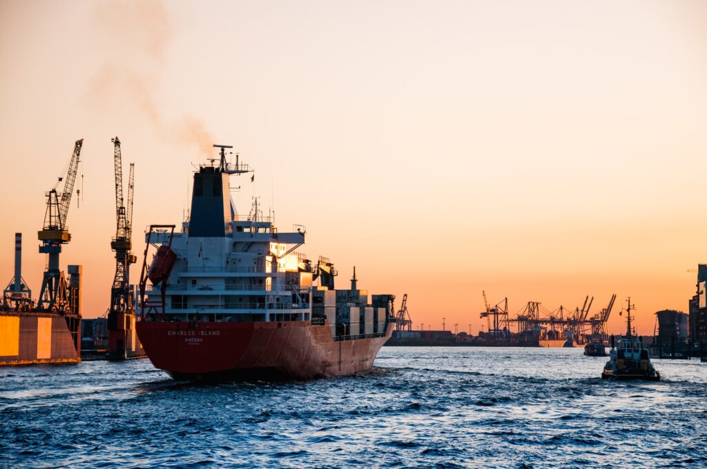 sustainable business transport cargo ship