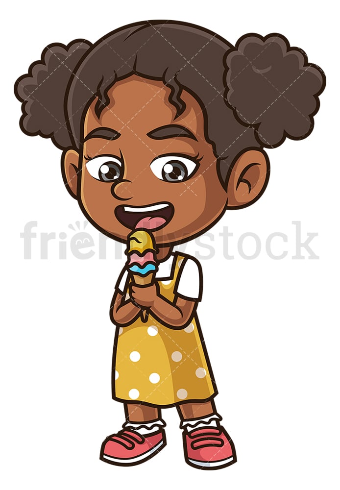 Little child eating ice cream.