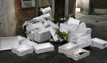 Plastics and other garbage pilled up