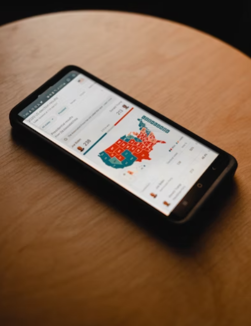 News on mobile phone. News on social media
