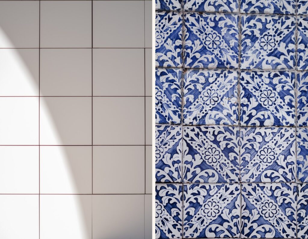 Before and after updating tiles