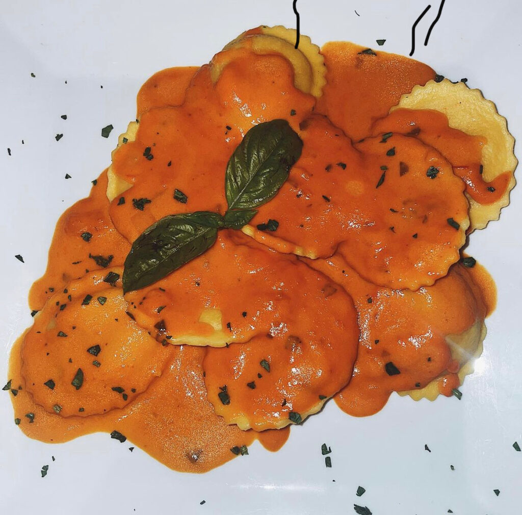 Lobster ravioli in vodka sauce from Woodstone Pizza Bar and Grill - good restaurants in Paramus, NJ