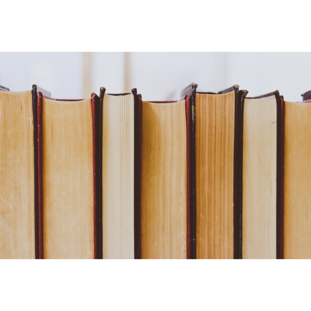 books with pages facing front