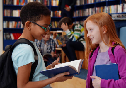 Tweens reading books