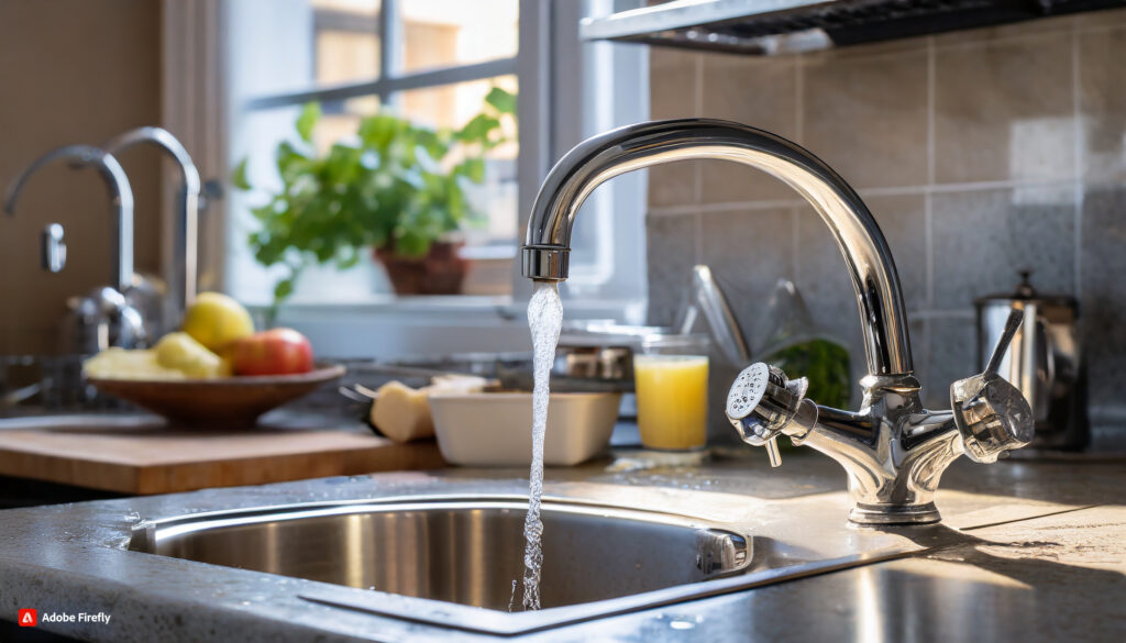 Leaky faucet in kitchen