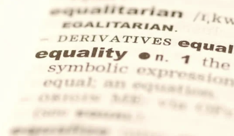 A dictionary definition of equality that is slightly blurred