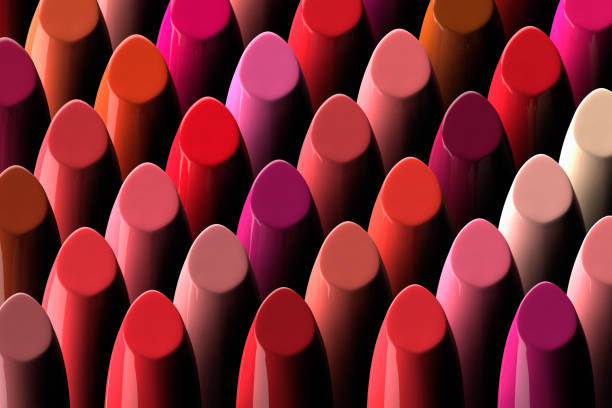 3D render of a large assortment of lipsticks