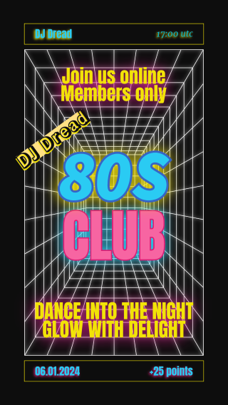 Image of a flyer advertising an 80's dance club event