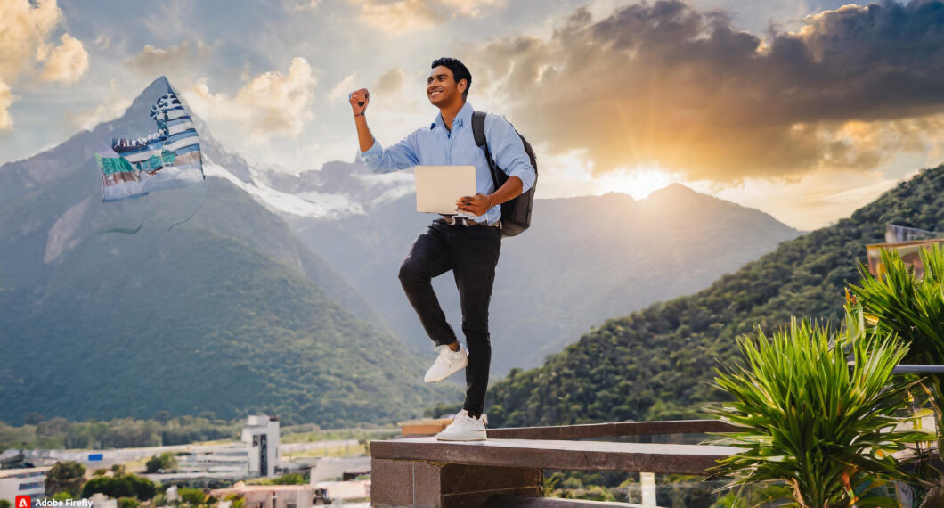 Firefly Image of successful, disciplined looking man conquering the day 70674
