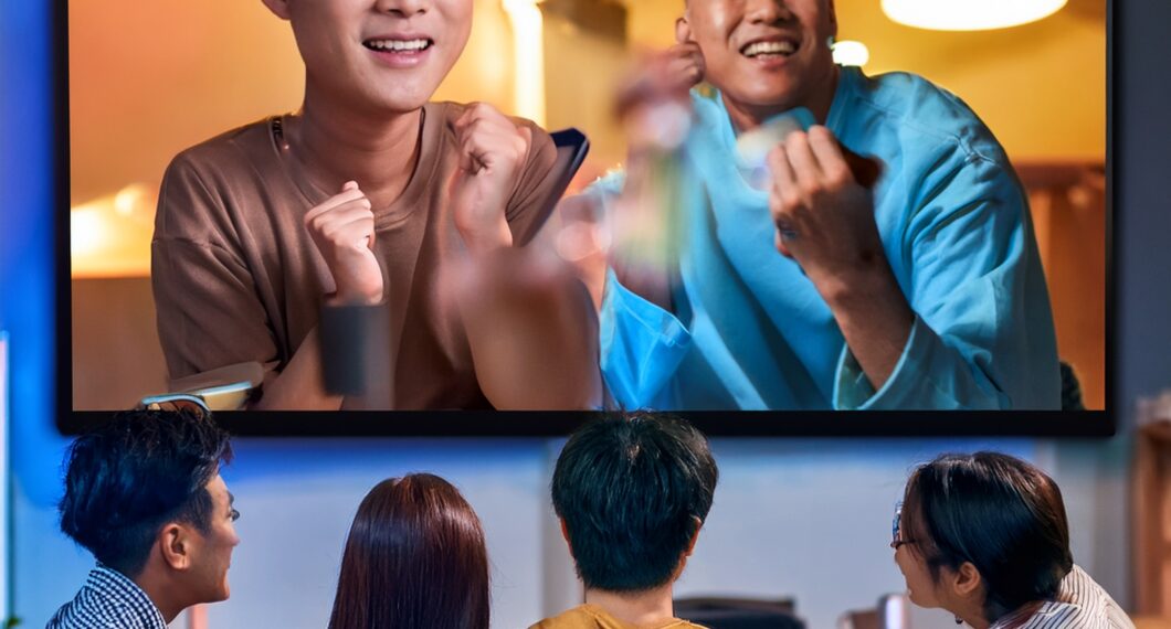 Group of people watching streaming services