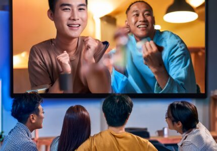 Group of people watching streaming services