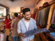 Firefly person finding design items in thritf store with friends, show more of a vintage store in th-2