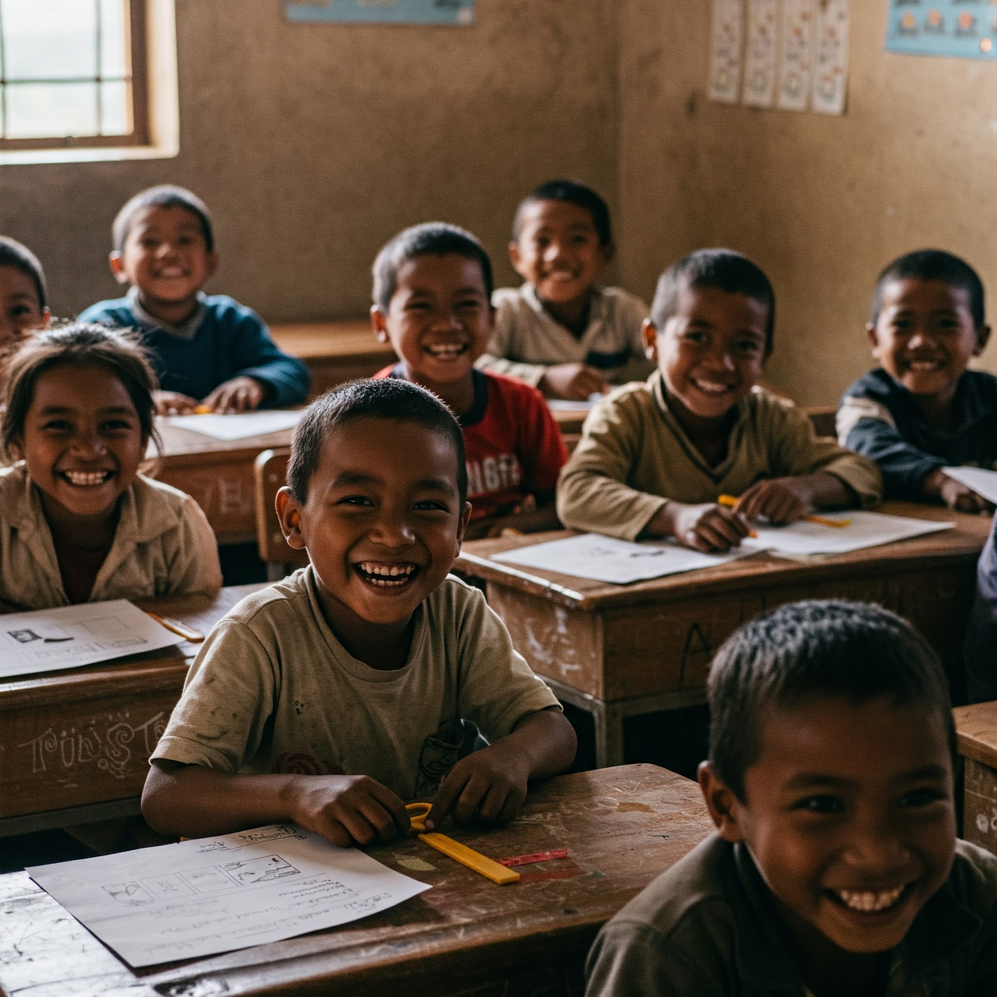 Kids in underprivileged school.