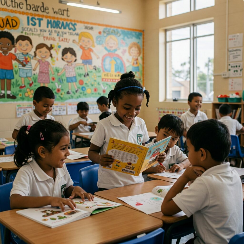 Kids in school learning. Typically underprivileged kids in school.
Education 