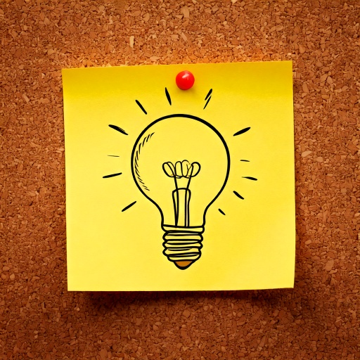 Light bulb sticky note