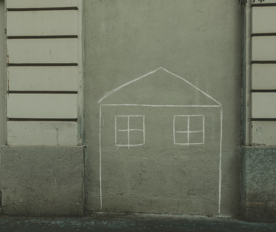 chalk drawing of a house