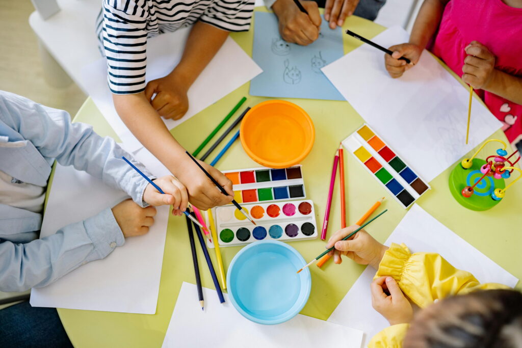 Kids painting SEL activity