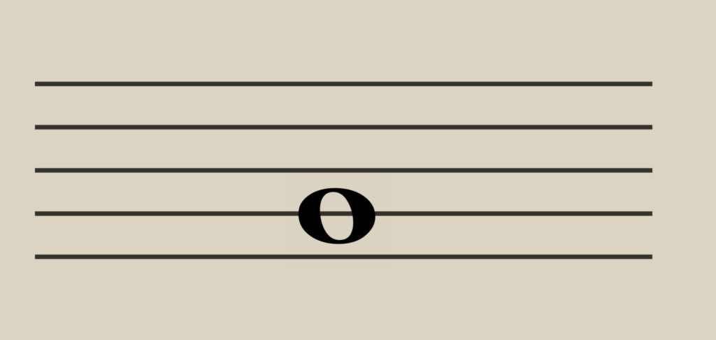 whole note on a staff