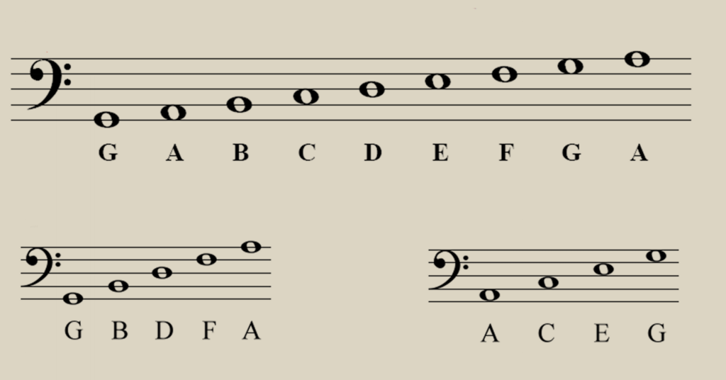 bass clef notes