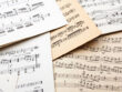 old sheet music textured or background