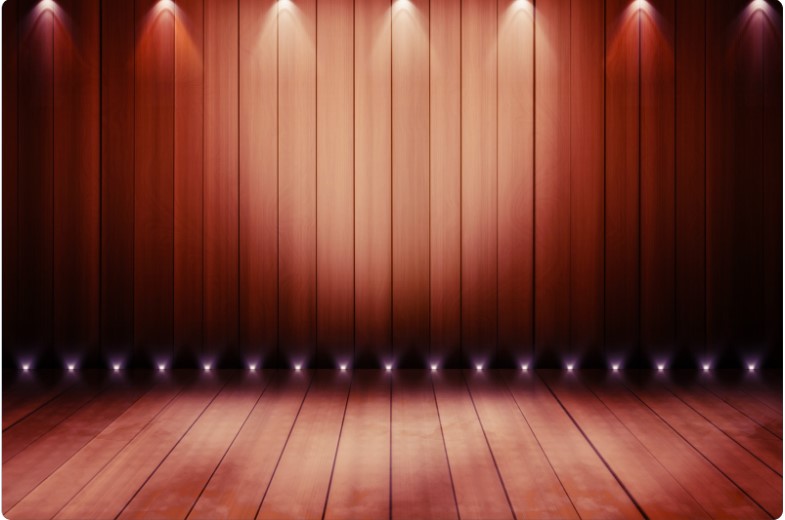 bare stage with proscenium