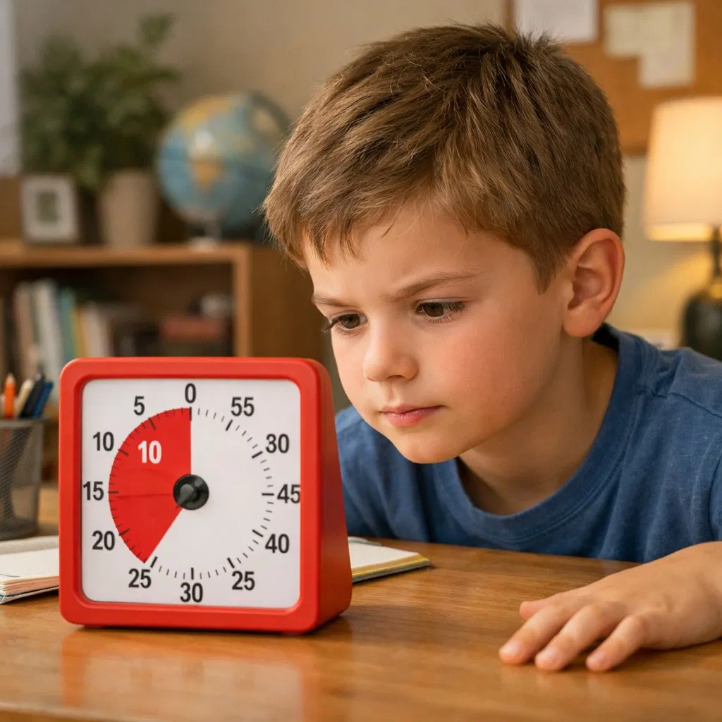 Child with visual timer
